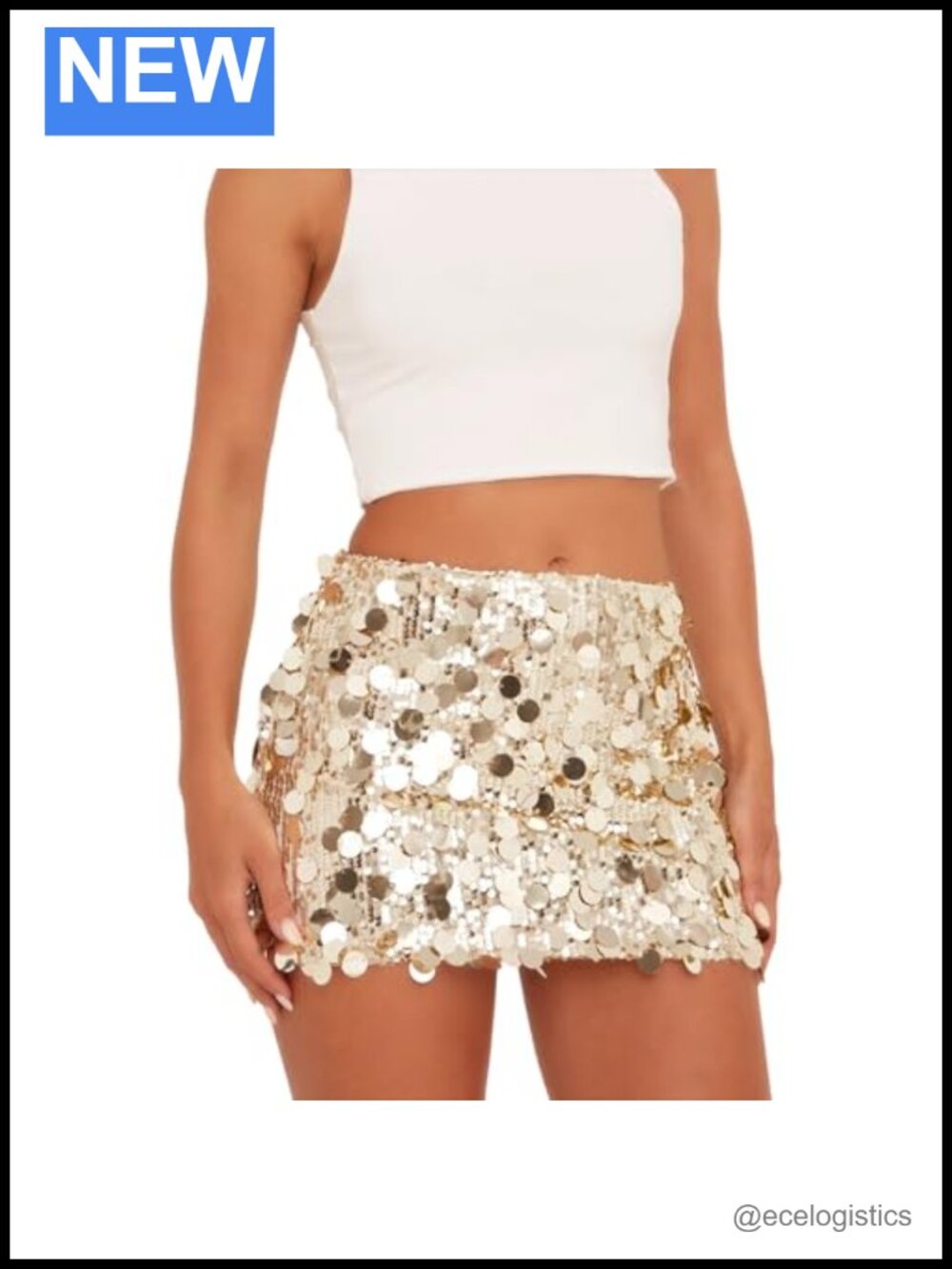 Sequin Mini Skirt Low Rise Pencil Bodycon Party Club Sparkly Glitter Skirt